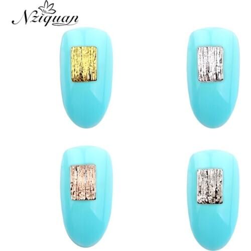 NZIQUAN 25PCS square four-color metal nail decoration stickers ultra-thin alloy nail decoration nail art ladies nail art