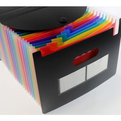 13/24 Pockets Expanding File Folder with Lid Accordion Office Document Organizer SAL99
