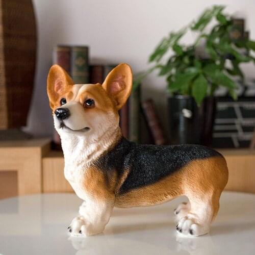 Pastoral Simulation Animal Sculpture Crafts Resin Keji Dog Ornaments Home Livingroom Figurines Decoration Outdoor Furnishings