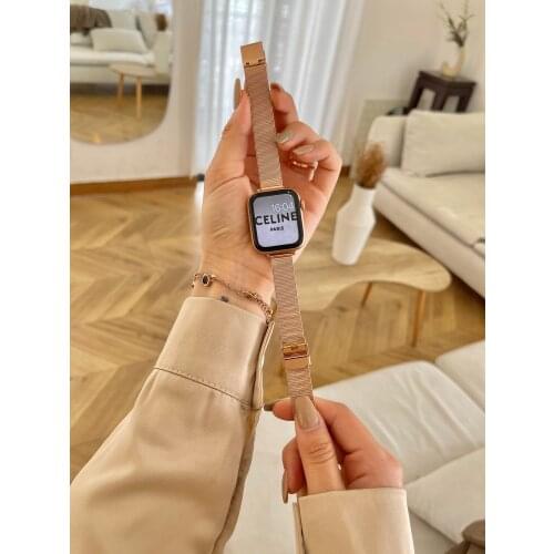 Slim Stainless Steel strap for Apple watch 6 se 40mm 44mm Bracelet band for iwatch series 5 4 3 38mm 42mm women Girls Wristband