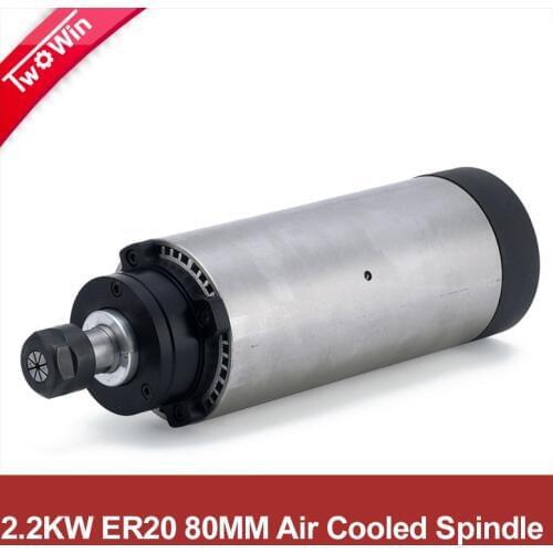 Air Cooling Spindle 2.2kw ER20 Motor Spindle cnc 2.2kw 220V 80mm Spindle Motor for CNC Milling Machine