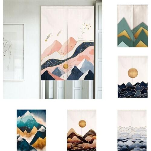 Modern Fengshui Curtain Bedroom Kitchen Bathroom Partition Door Curtain Tube Blackout Curtain Home Decoration