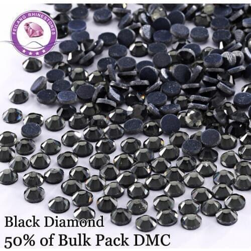 SS6- SS30 Black Diamond DMC Hotfix Rhinestones Flatback Glass For Costumes Dresses Decoration Sewing Accessories