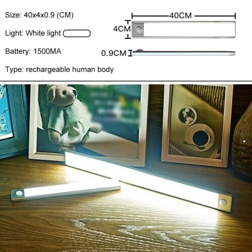 3 Modes LED Night Light Motion Sensor Nightlight Wireless USB Rechargeable 23CM 40CM Night Lamp For Cabinet Wardrobe Wall Lamp