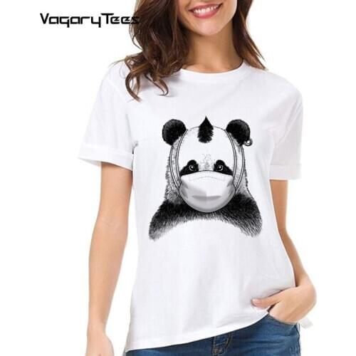 VagaryTees New womens Fashion Cool Panda Masked print T-Shirt Cool Masked T shirt Hipster Streetwear tops