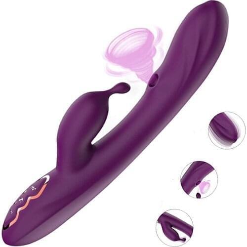 Rabbit Sucking Vibrators G Spot for Women Clitoral Dildo Vibrator Clit Anal Plug Stimulator Powerful Massage Adult Games