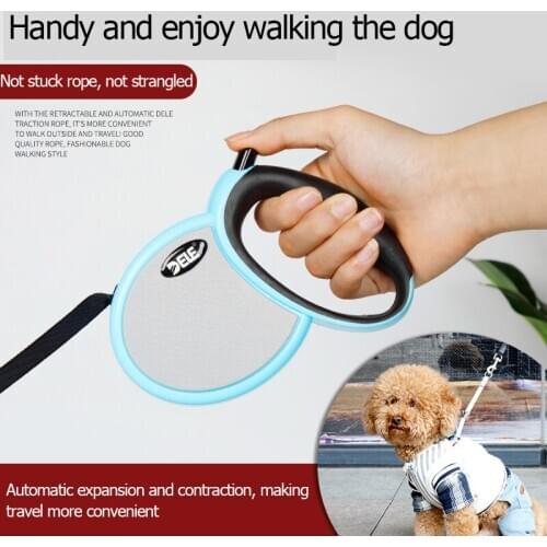 Retractable Dog Leash, Easy Single Lock/Release Button and Ergonomic Handle, Heavy Duty Tangle-Free Nylon Ribbon Leash