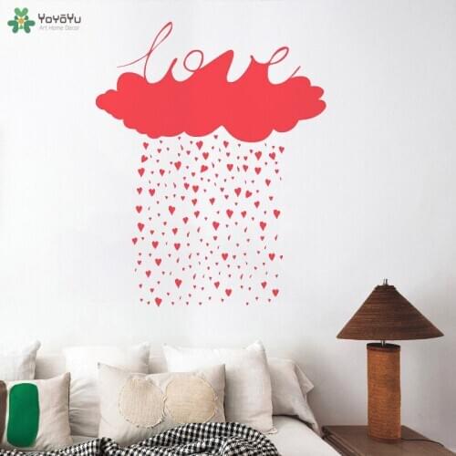 YOYOYU Wall Decal Love Cloud Heart Rain Wall Sticker Removable Houseware Modern Home Decor Girls Bedroom Decoration Poster CY335