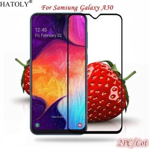 2PCS For Samsung Galaxy A50 Glass Screen Protector Full Glue Film Tempered Glass For Samsung Galaxy A50 Glass For Samsung A50