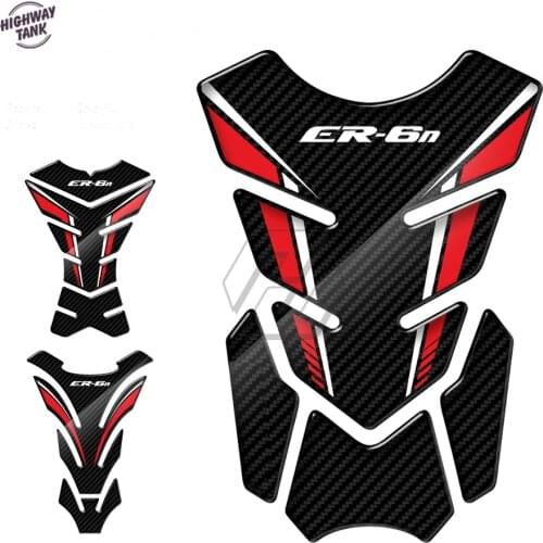 3D Carbon-look Motorcycle Tank Pad Protector Case for Kawasaki ER6N ER-6N All Year