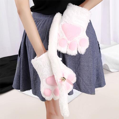 Women Cat Maid Cosplay Costume Plush Ear Bell Headband Bow Tie Choker Gloves Soft Lightweight And Easy To Wear As A Gift