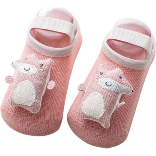 1 Pair Toddlers Sock Shoes Cartoon Animal Non-slip Skin Friendly Baby Floor Socks for Spring