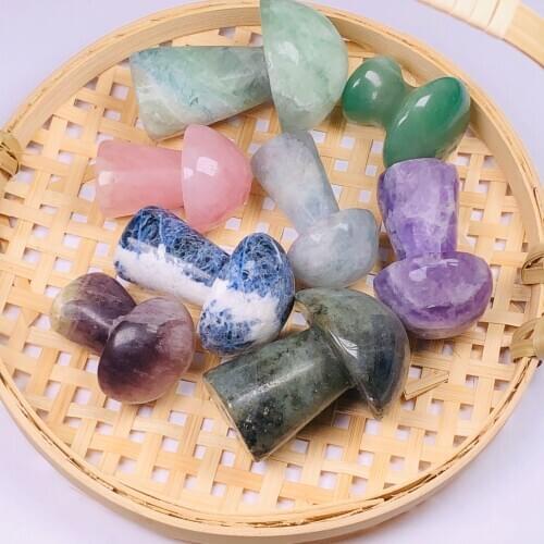 1pc Natural Fluorite Crystal Mushroom Lovely Polished Colorful Quartz Mineral Healing Home Decoration