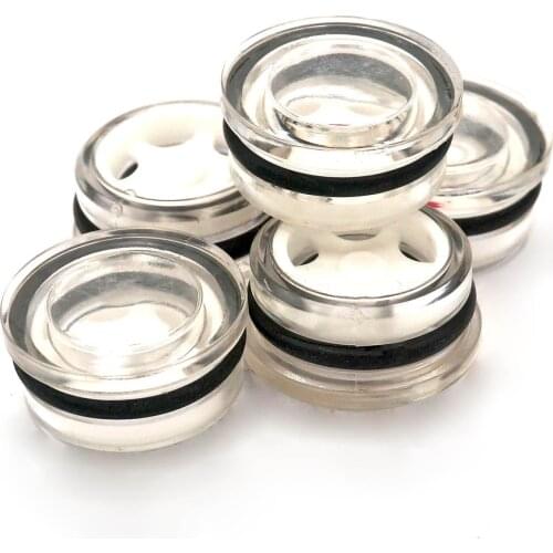 10pcs Press Fit Diameter 25mm Plastic Oil Level Sight Glass Window Round Head For Air Compressor Gearbox