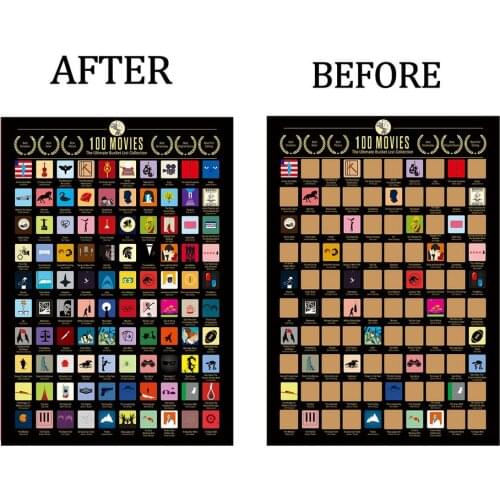 100 Movies Animation Scratch Posters Anime Scratch Posters Photos Wall Wallpaper Decoration Movie List Anime Lovers Poster Toys