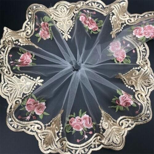 18cm width flower embroidered Lace Trimming Tassel Fringe Latin stage dance skirts dress garments doll Accessories GH115