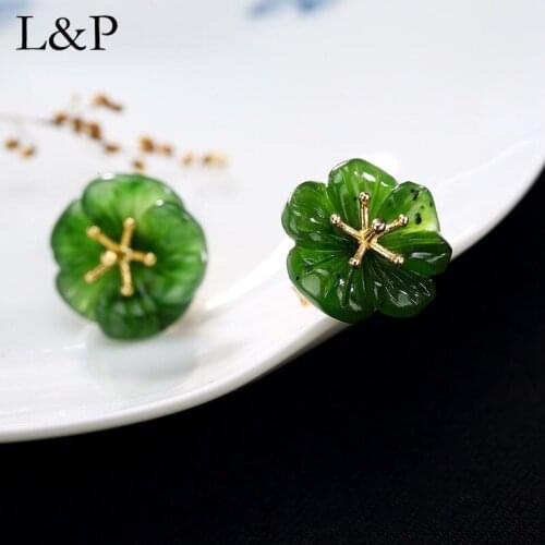 2019 Earrings For Women Fashion Trendy Style Female Elegant Natural Jasper Plum Party Jewelry Factory Wholesale Price