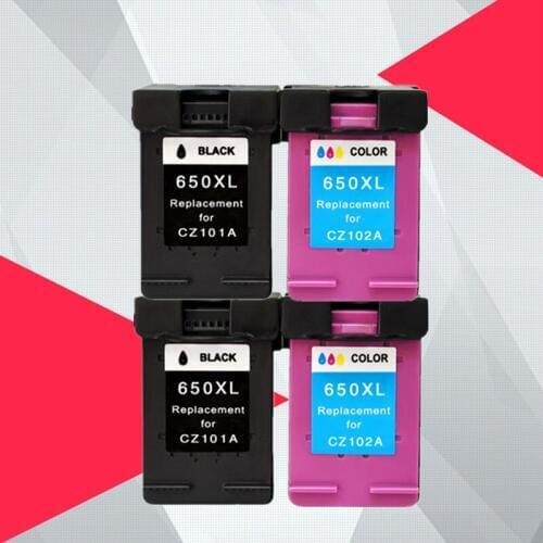 4PK Compatible Ink Cartridge 650XL Replacement for HP 650 XL for HP650 Deskjet 1015 1515 2515 2545 2645 3515 3545 4515 4645