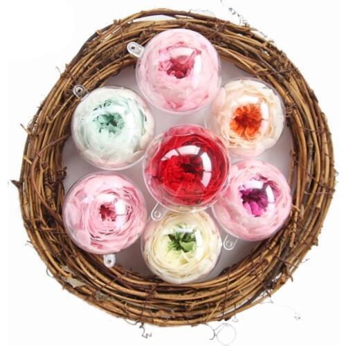 50pcs 4cm DIY Romantic Design Christmas Decor Ball Transparent Can Open Plastic Clear Bauble Ornament Wedding Decor Gift Present