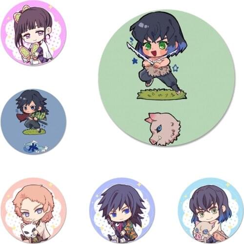 58mm Cartoon Demon Slayer Kawaii Badge Brooch Pin Accessories For Clothes Backpack Decoration gift