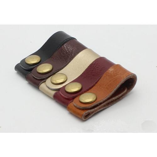 8pcs/lot Genuine Leather Earphone Cable winder wrapped Cord Line Bobbin Winder Clip Holder Wrap Wire Organizer