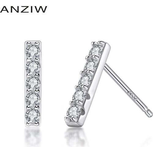 925 Sterling Silver Stud Earrings Women Engagement Silver Stud Earring for Princess Girls Wedding Party Jewelry Gifts