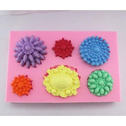 Diamond flower collection cake molds soap chocolate mould for the kitchen baking FM171