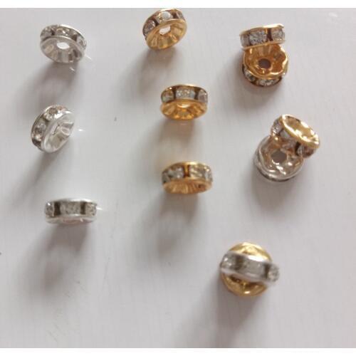 Hot 100pcs Beads Inlaid Rhinestones 6/8/10mm Fit Women DIY Jewelry Making Bracelet Necklace Earrings Beaded Material