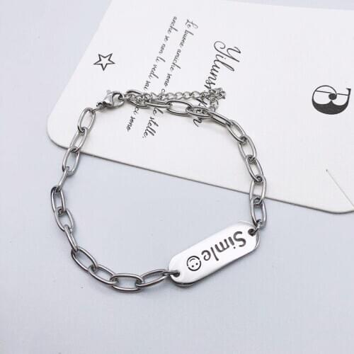 Bracelet Hip Hop Style Jewelry for Women Unisex Metal Titanium Steel Wholesale Good Girl Gift Daily Life Cool Punk Hiphop Bangle