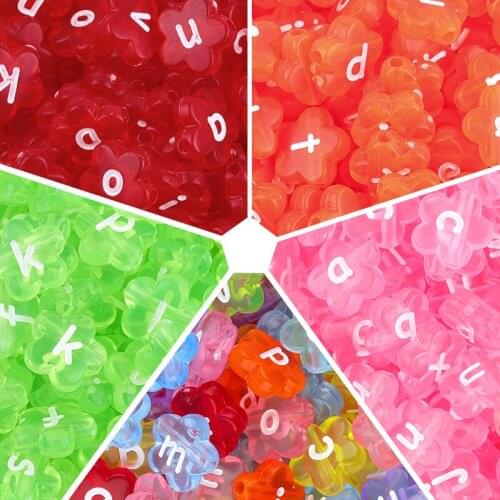50pcs/lot Candy Color Acrylic Flower Shape Beads Handmade Jewelry Making Findings Spacer Beads For DIY Necklace Bracelet