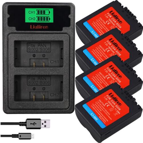 CGA-S006 S006 DMW-BMA7 S006A CGR-S006E Battery +LCD dual Charger for Panasonic Lumix DMC-FZ7 FZ8 FZ18 FZ28 FZ30 FZ35 FZ38 FZ50