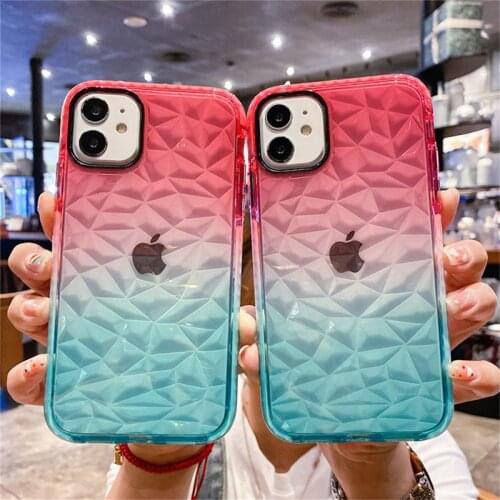 Luxury Diamond Texture Clear Phone Case For iPhone 12 Pro Mini Max 11 Pro Max X XR XS Max 7 8 Plus SE 2020 Soft TPU Back Cover