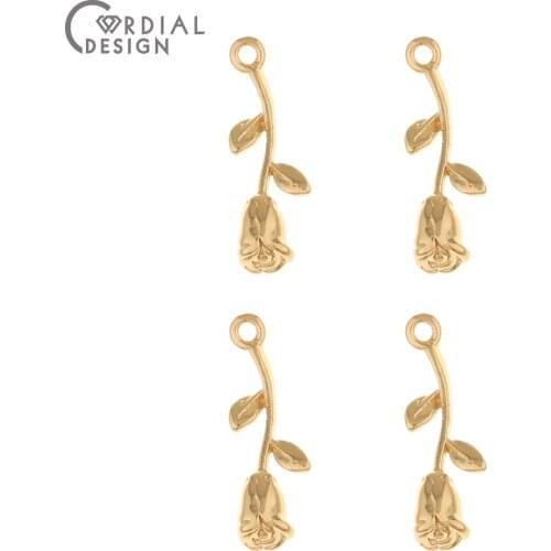 Cordial Design 100Pcs 7*21MM Charms/Earrings Accessories/Flower Shape/Copper/Hand Made/Jewelry Findings & Components/Pendant