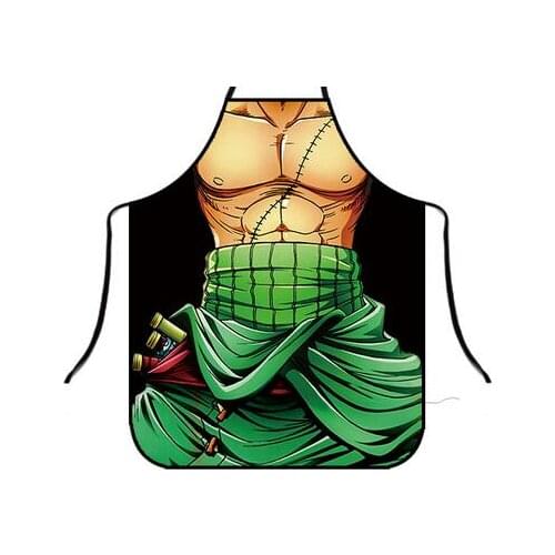 Funny Apron Cartoon One Piece Aprons Anime Kitchen Apron Dinner Party Cooking Apron Adult Baking Accessories Barber Apron linen
