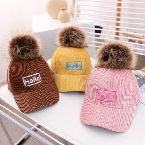 Children Winter Hats Baby Kids Girl Solid Knitted Beanies Caps Hair Baby Boys Girls