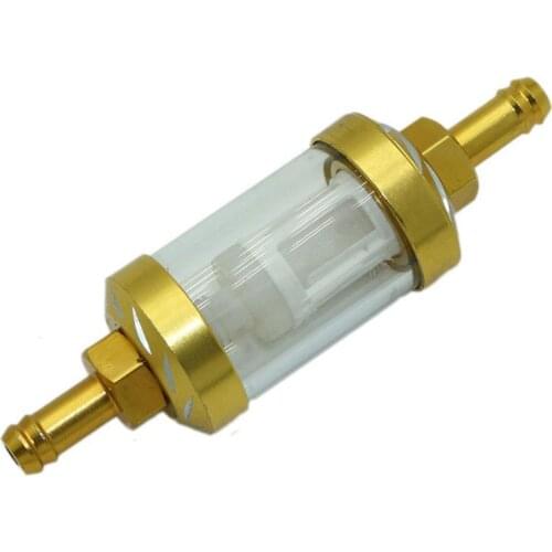 8mm Fuel Oil Filter Aluminum Glass Gas Fuel Oil Filter Motorcycle Gas Fuel Gasoline Oil Filter for ATV Bike Moto Accessories