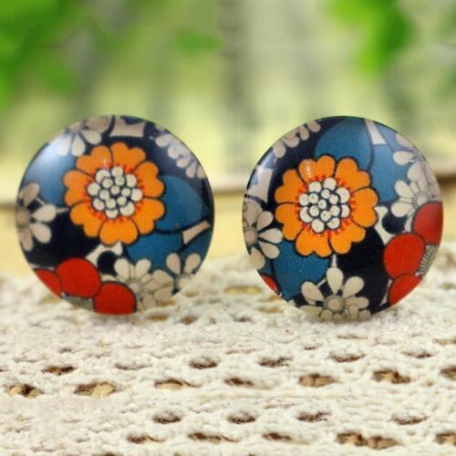 Hot Sale 10pcs 20mm Flower Fish scale Retro Photo Glass Cabochons Pattern Domed Jewelry Accessories Supplies