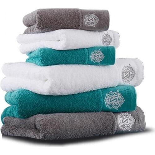 Hotel cotton towel set household white large bath towel face towel does not lint strong water absorption 160*80cm about 800g