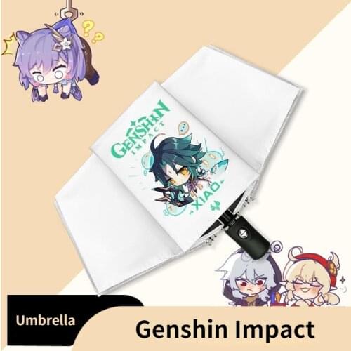 Game Genshin Impact Folding Sun Umbrella Cosplay Props Cartoon Klee Outdoor Rain Umbrellas Gifts Sunscreen Parasol Rain Gear