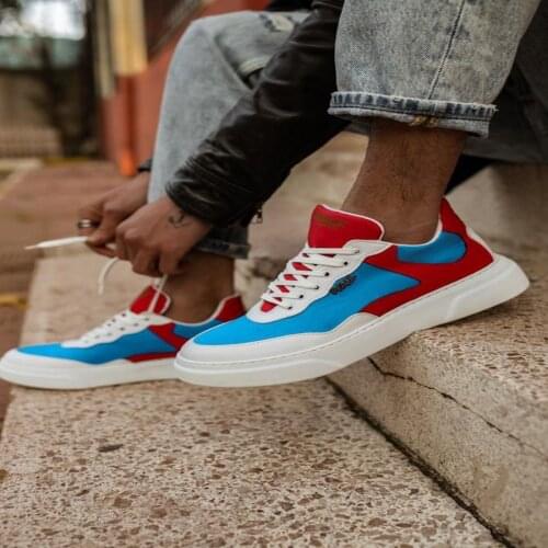 Knack Casual Male Shoes R10 Blue Red White Seasonal Orthopedic Casual Lace-Up Sports Spring Summer 2021 Fashion Style