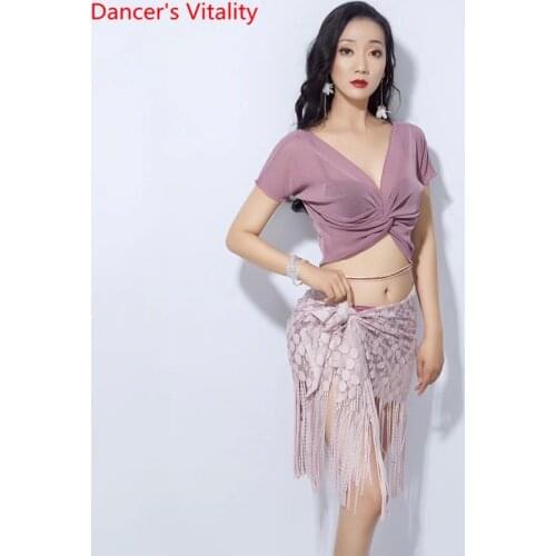 Belly Dance Suit Practice Clothing New Female Elegant Top Fashion Tassel Hip Scarf Profession Performance Skirt Set