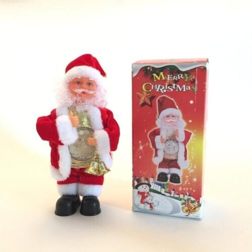 Creative Christmas Gifts 30cm Dancing Santa Claus Bright Belly Christmas Music Box With Music Christmas Kids Toys decorations