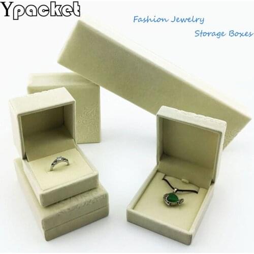 Square Jewelry Organizer Box Engagement Ring For Earrings Necklace Bracelet Display Gift Box 5Size Velvet Jewelry Case 20pc/Lot