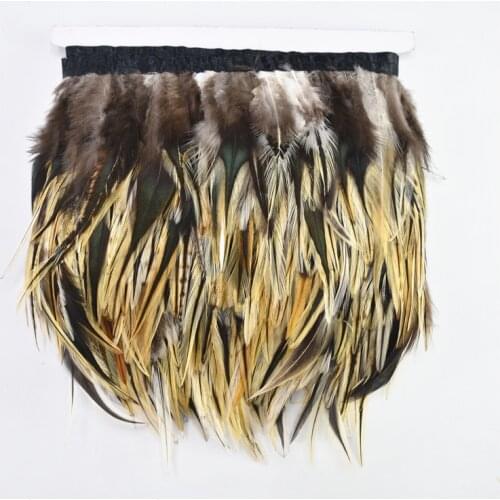 1Meters Pheasant feather trim width 10-15CM Rooster feather ribbon for DIY Crafts Clothing Sewing Wedding Feathers Decoration