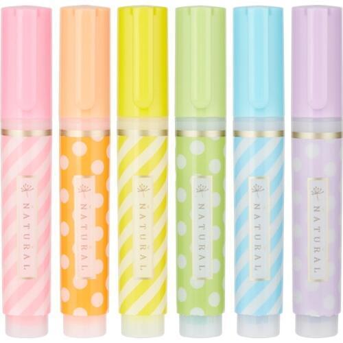 6 color highlighter marker pen set Natural Fluorescent drawing liner pens Student Stationery Office School supplies F447