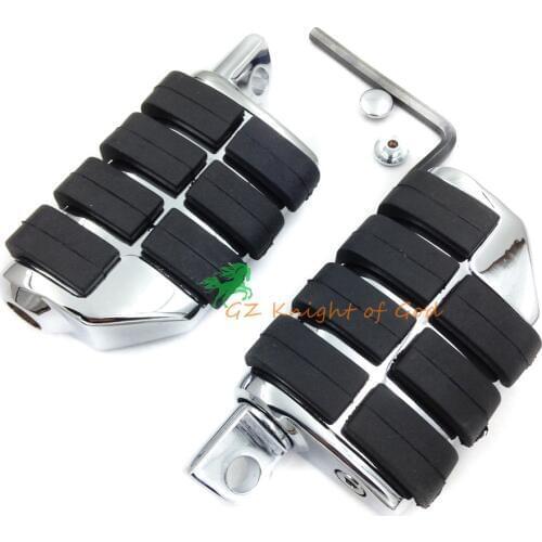 Motorcycle Footpegs Aluminum Chrome Foot pegs Footrest Footboards For Harley Touring Electra Glide Softail Dyna Yamaha Honda