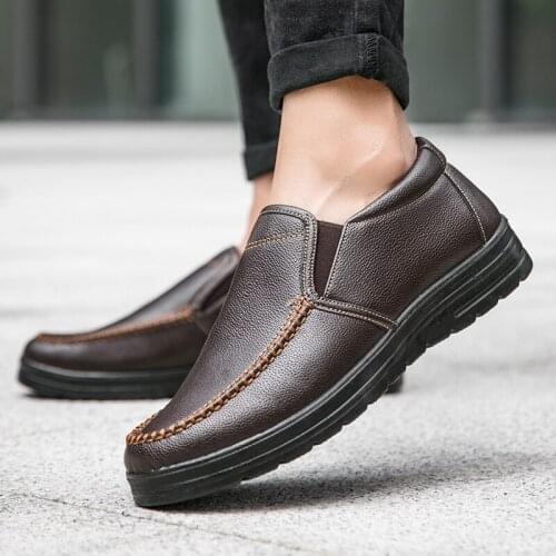 2021 Casual Moccasins Slip on Formal Loafers Men Fashion Genuine Leather Breathable Comfy Slip-on Driving Flats Loafers Shoes