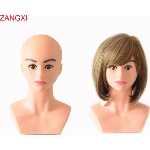 Soft Bald Manikin Head For Wig Making Hat Display Maniquin Head Wig Holder Mannequin Head With Shoulder Wig Stand Dummy Head