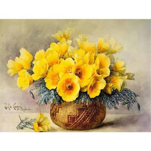 Flowers DIY Cross Stitch Embroidery 11CT Kits Needlework Craft Set Printed Canvas Cotton Thread Home Decoration Hot Wholesale