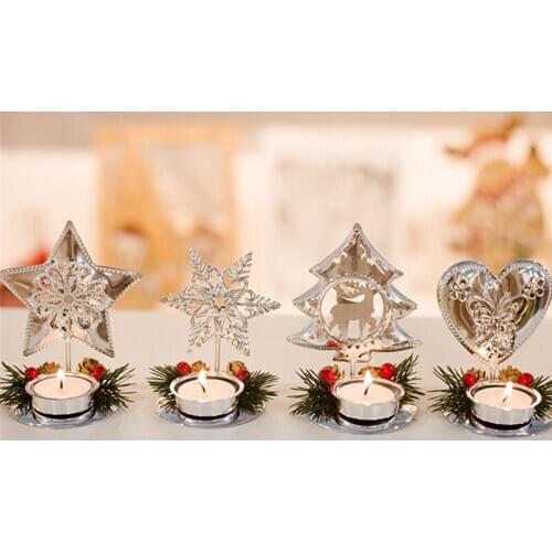 Candlestick Home Tree Christmas Ornament 2020 NEW Year Gift Exquisite Cute Candle Holder Christmas DIY Decor Candlesticks